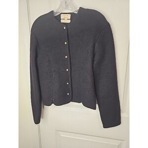 Tally Ho Women's Black 100% Wool Jacket Size 12